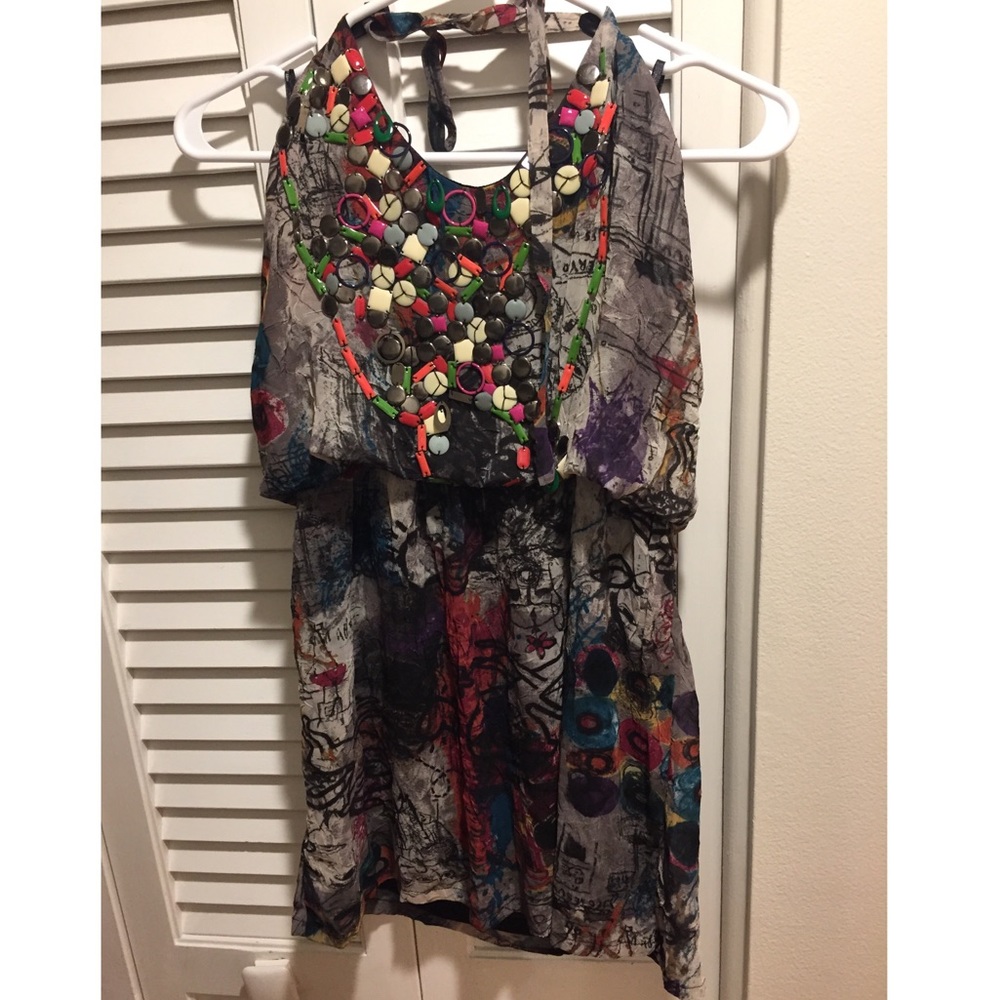 Mini halter dress by Black